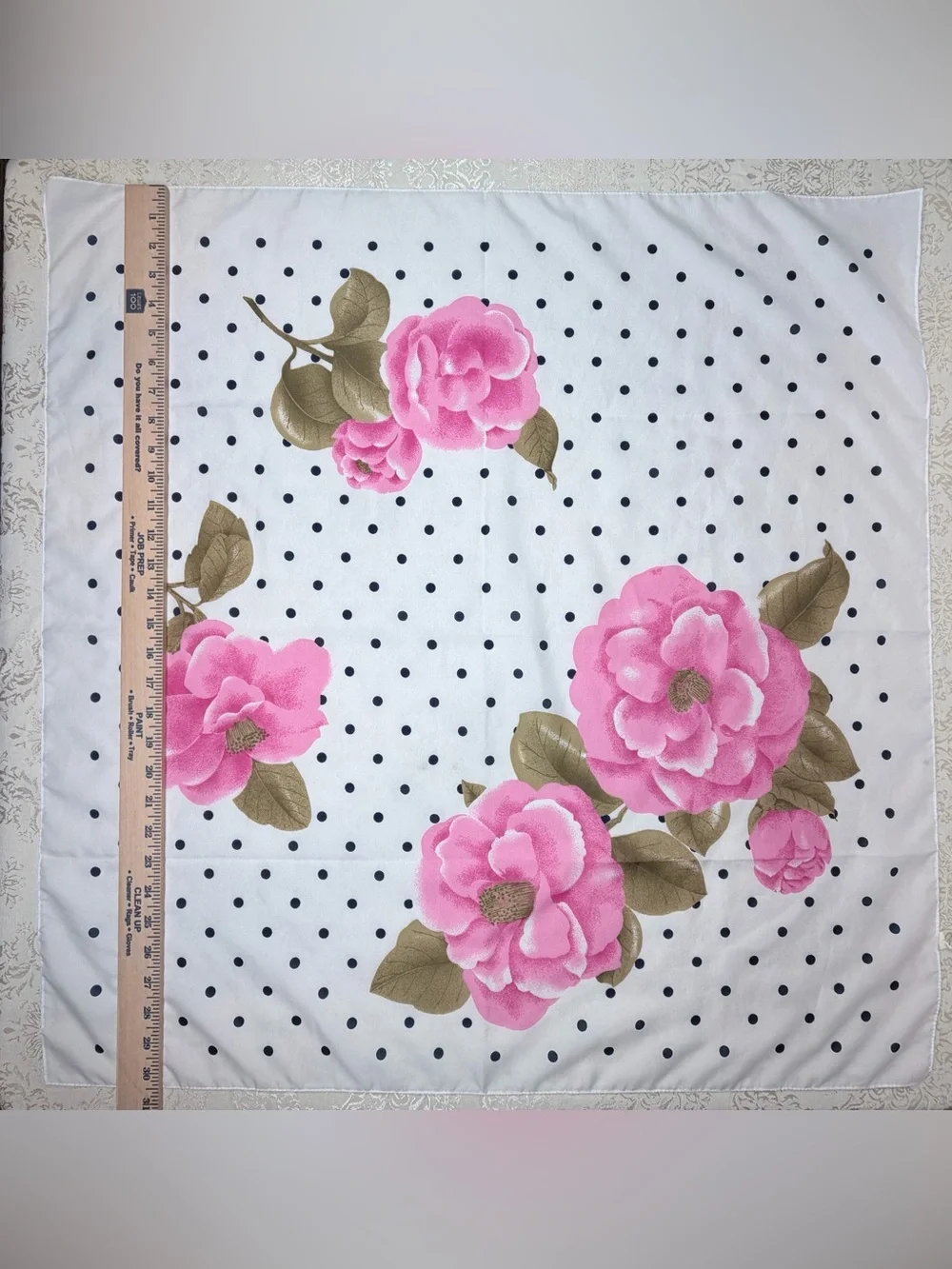 Vintage Glentex Scarf - Elegant Rose Accent, Italy